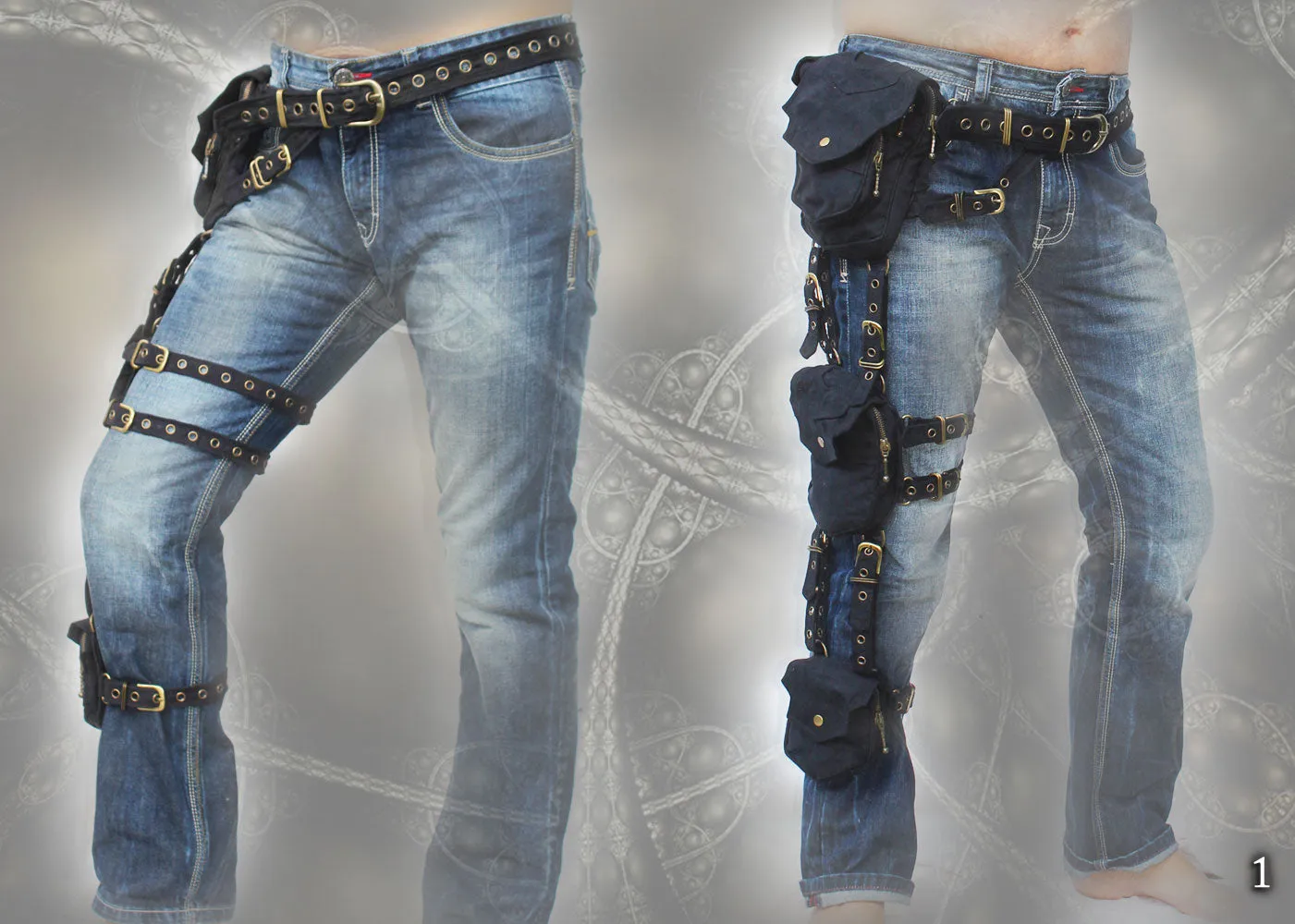 Trail Tracker Belt ~ triple one leg pocket grip belt