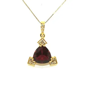 Trillian Cut Rubelite And Diamond Pendant Ad No.0503