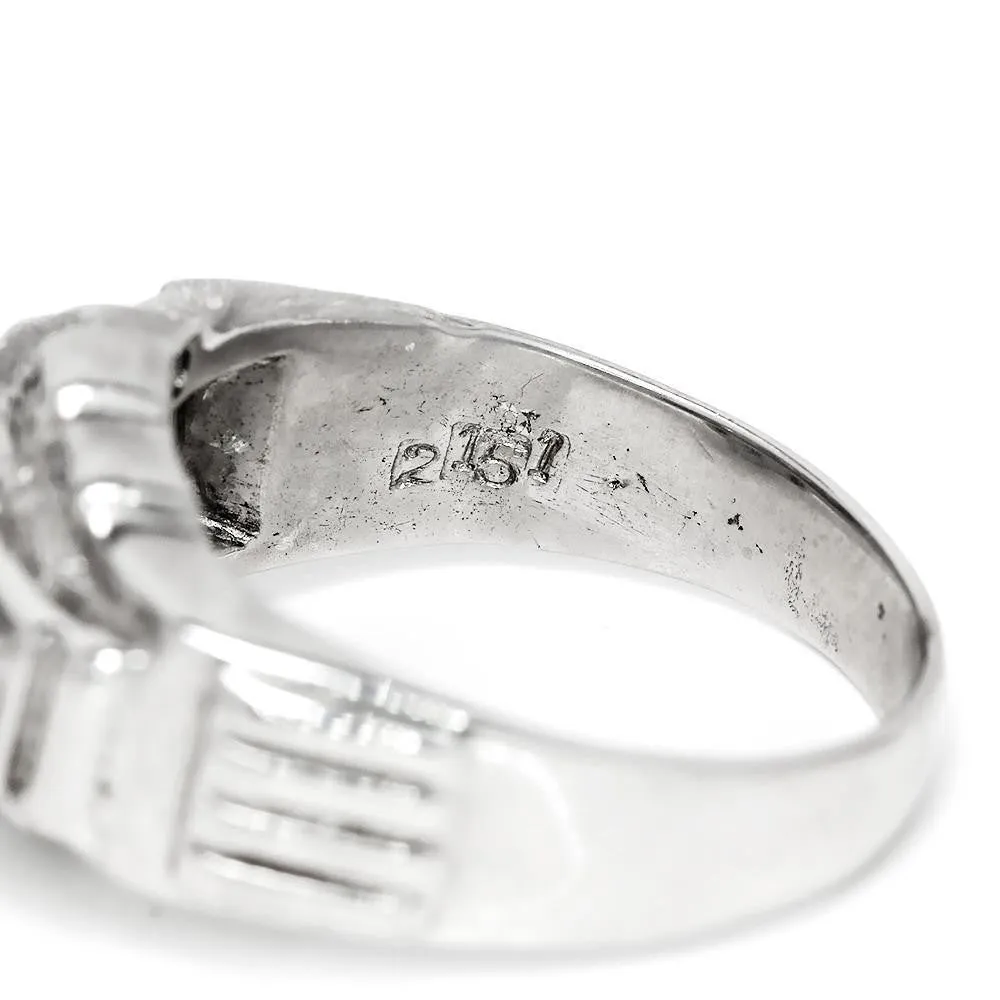 Vintage 3 Stone Diamond Engagement Ring with Accents
