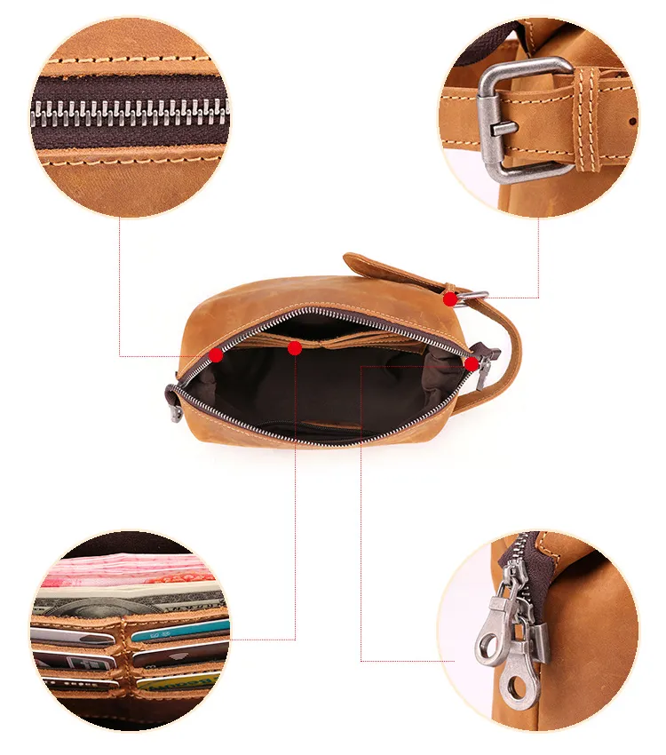 Vintage Multi Functional Leather Organizer Toiletry Bag 6465