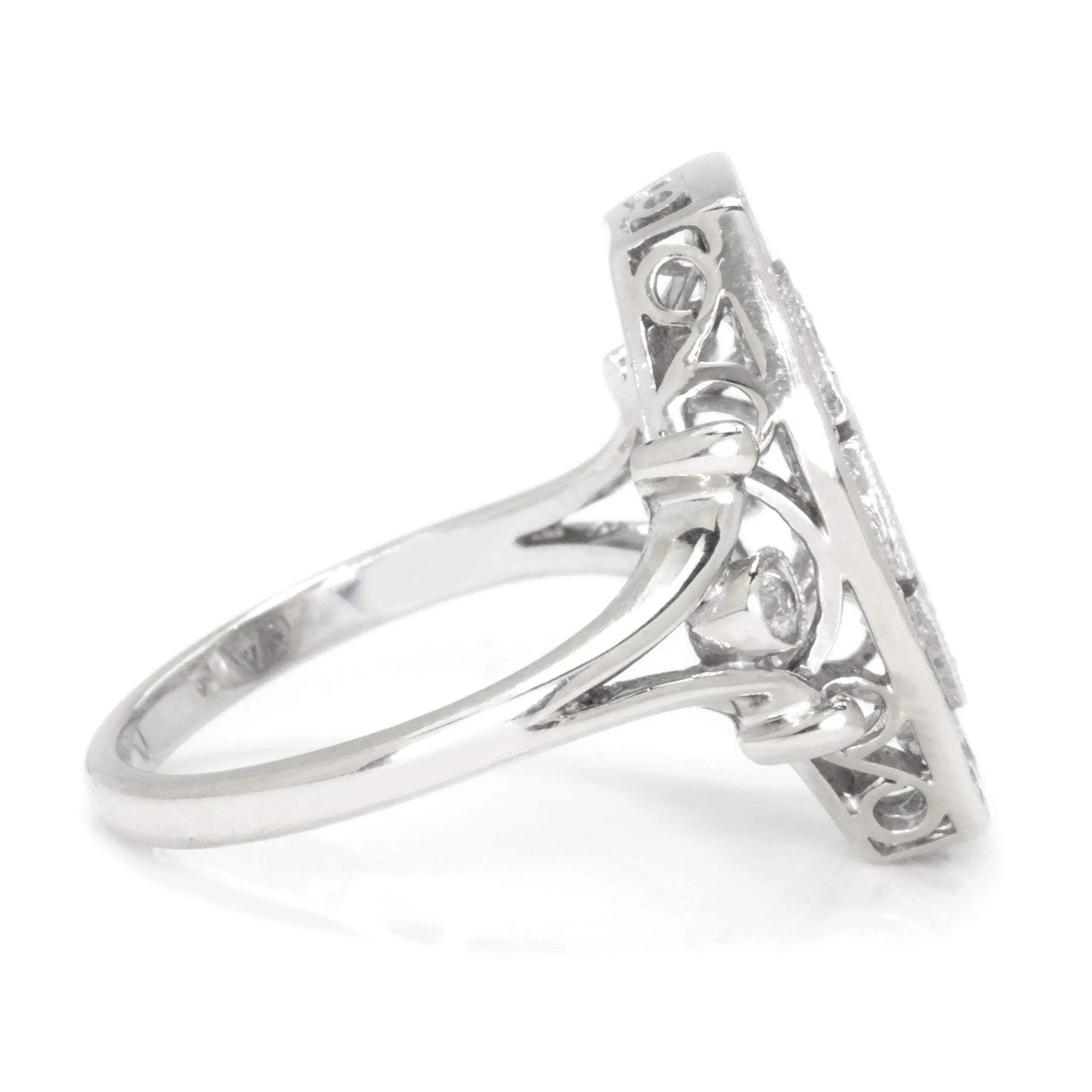 Vintage Reproduction Diamond Dinner Ring 14K .65ctw