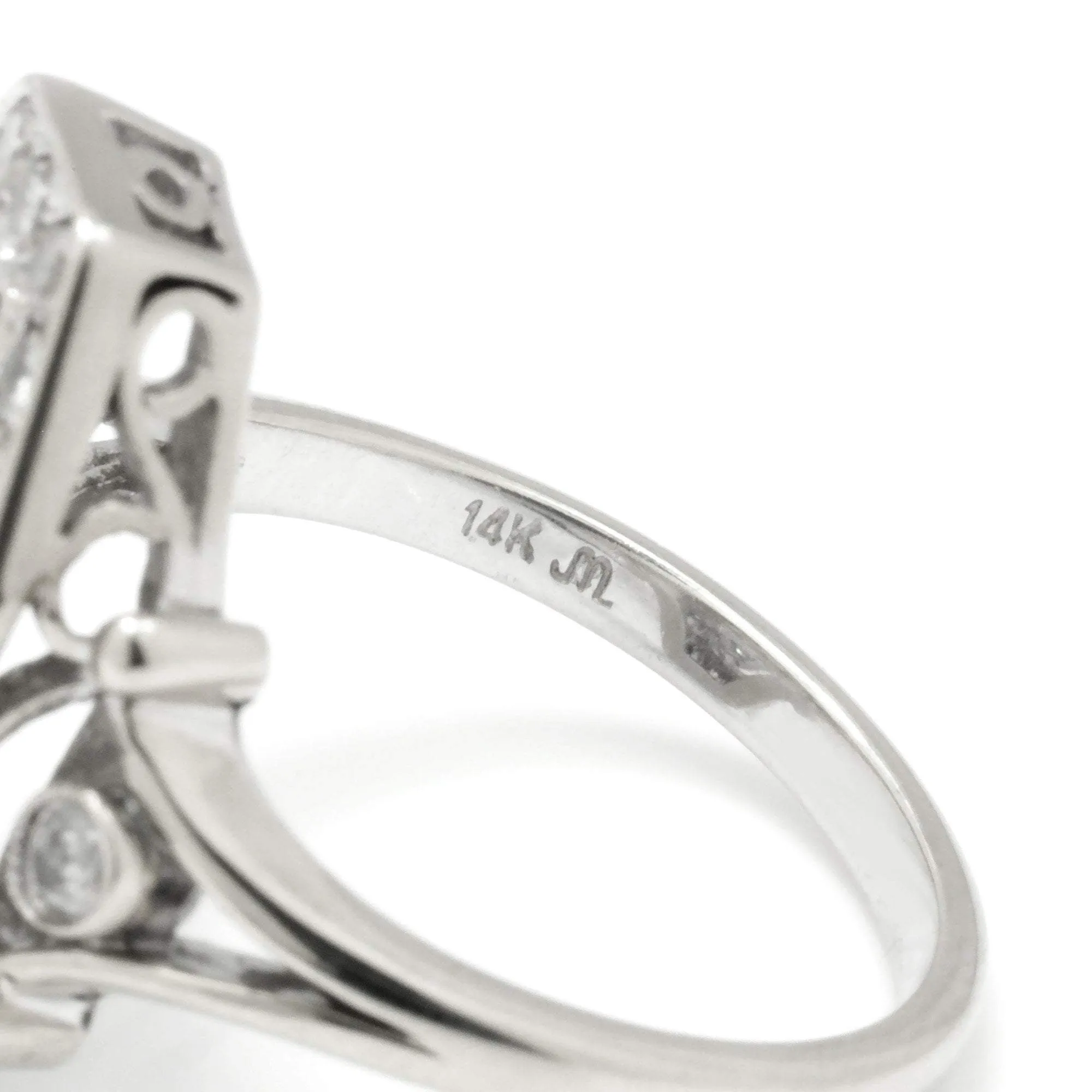 Vintage Reproduction Diamond Dinner Ring 14K .65ctw