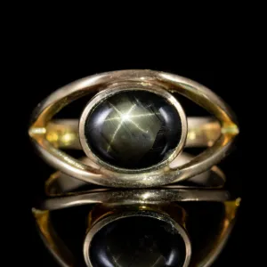 Vintage Star Sapphire Ring 14Ct Gold 1.75Ct Sapphire Circa 1950
