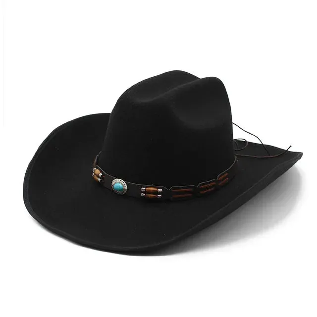 Vintage Wide Brim Wool Cowboy Hat