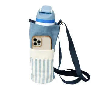 Water Bottle Holder Bag - Upcycled Denim