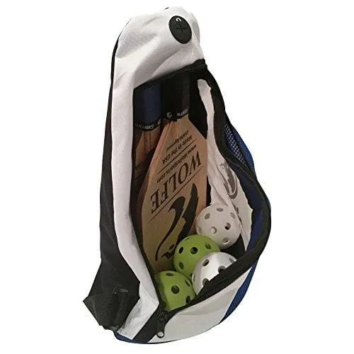 Wolfe Professional Pickleball Sling Bag - Crossbody Backpack For Women & Men - Zipper Pockets With Headphone Anti-Theft Wire Bag (Lime)