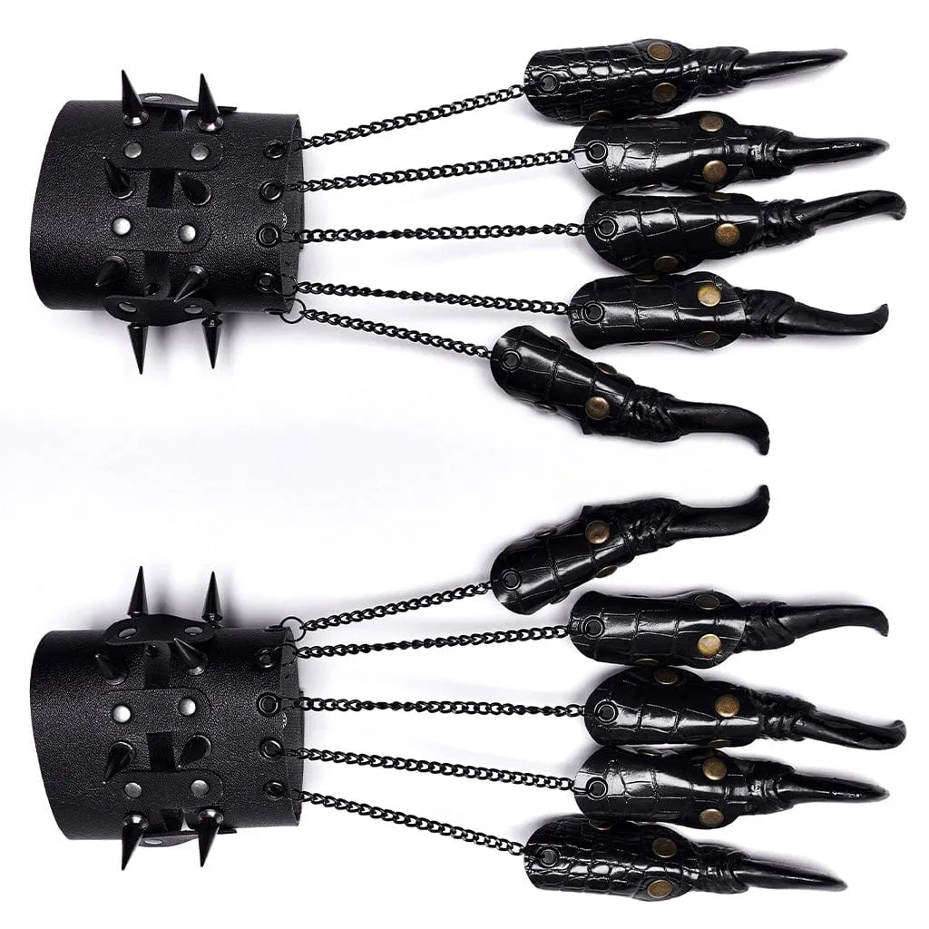 Women's Punk Faux Leather Fingertip Bracelets