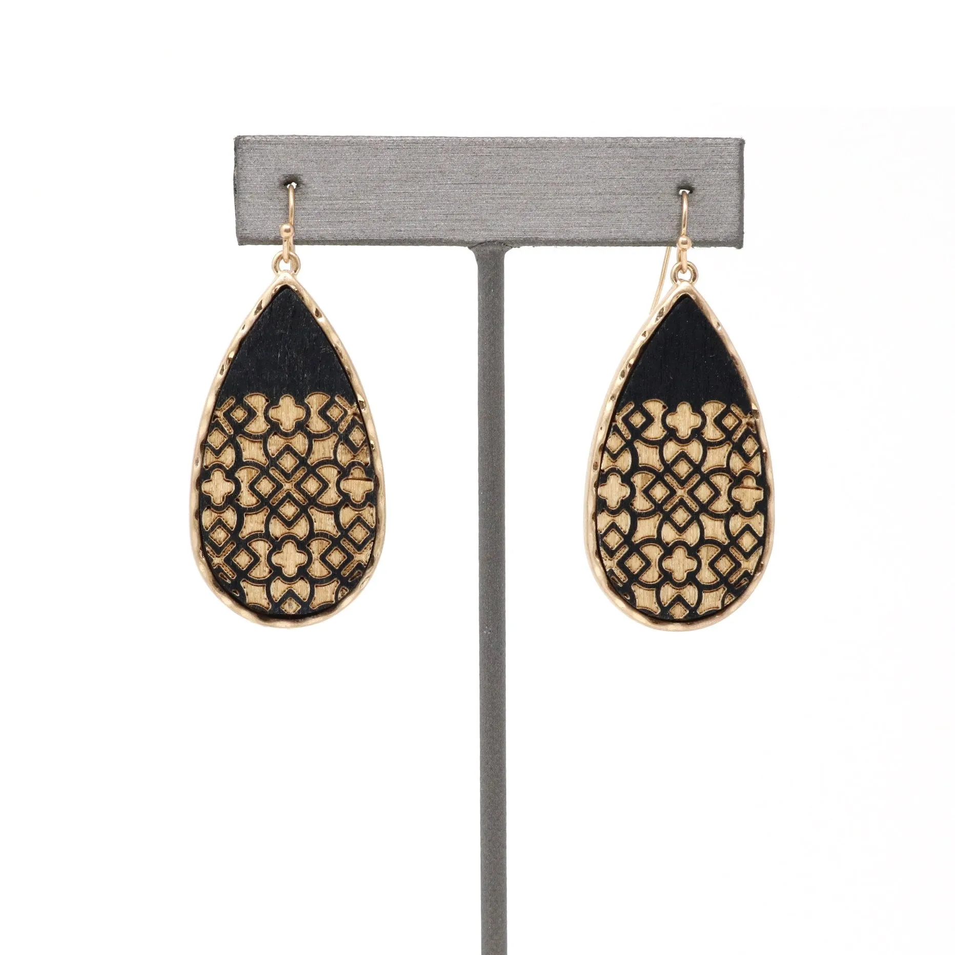 Wooden Teardrop Earring