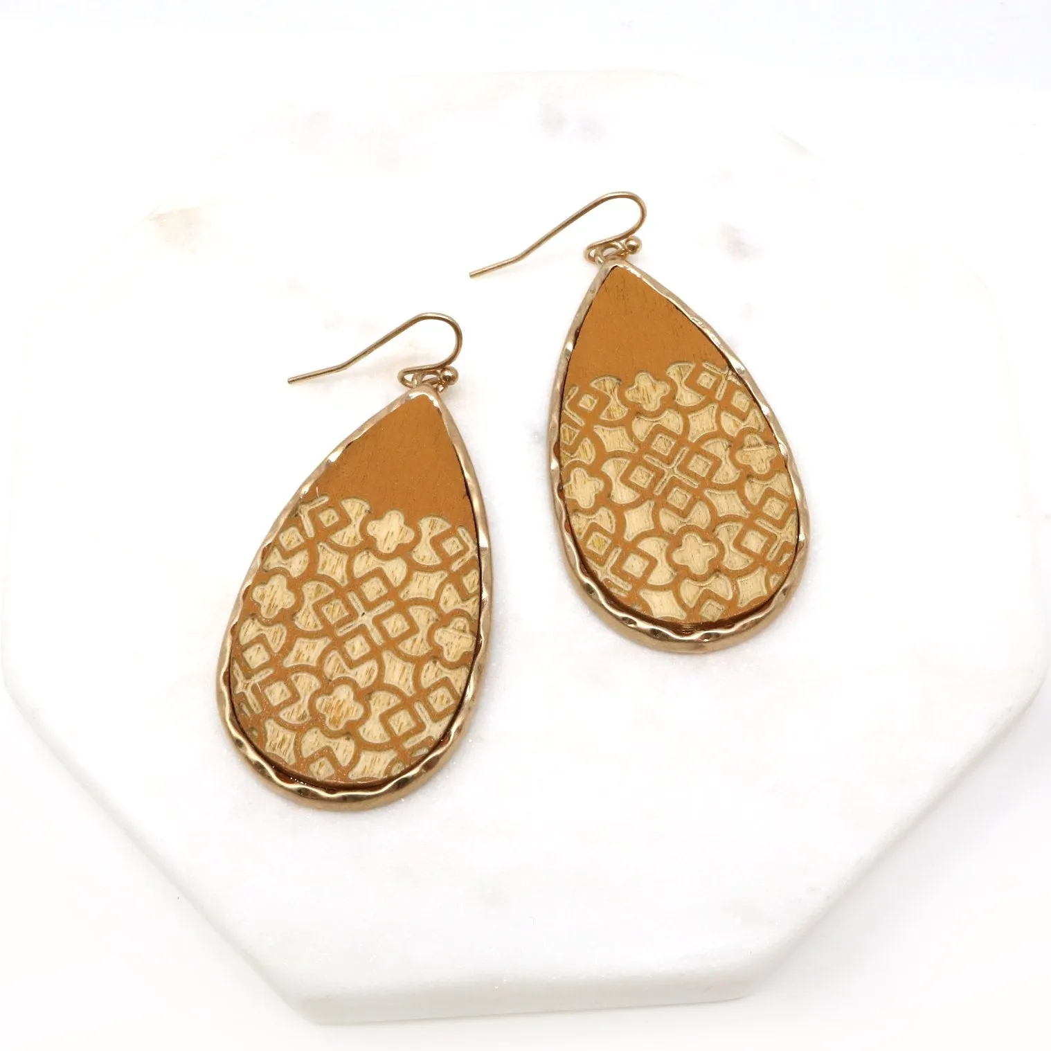Wooden Teardrop Earring