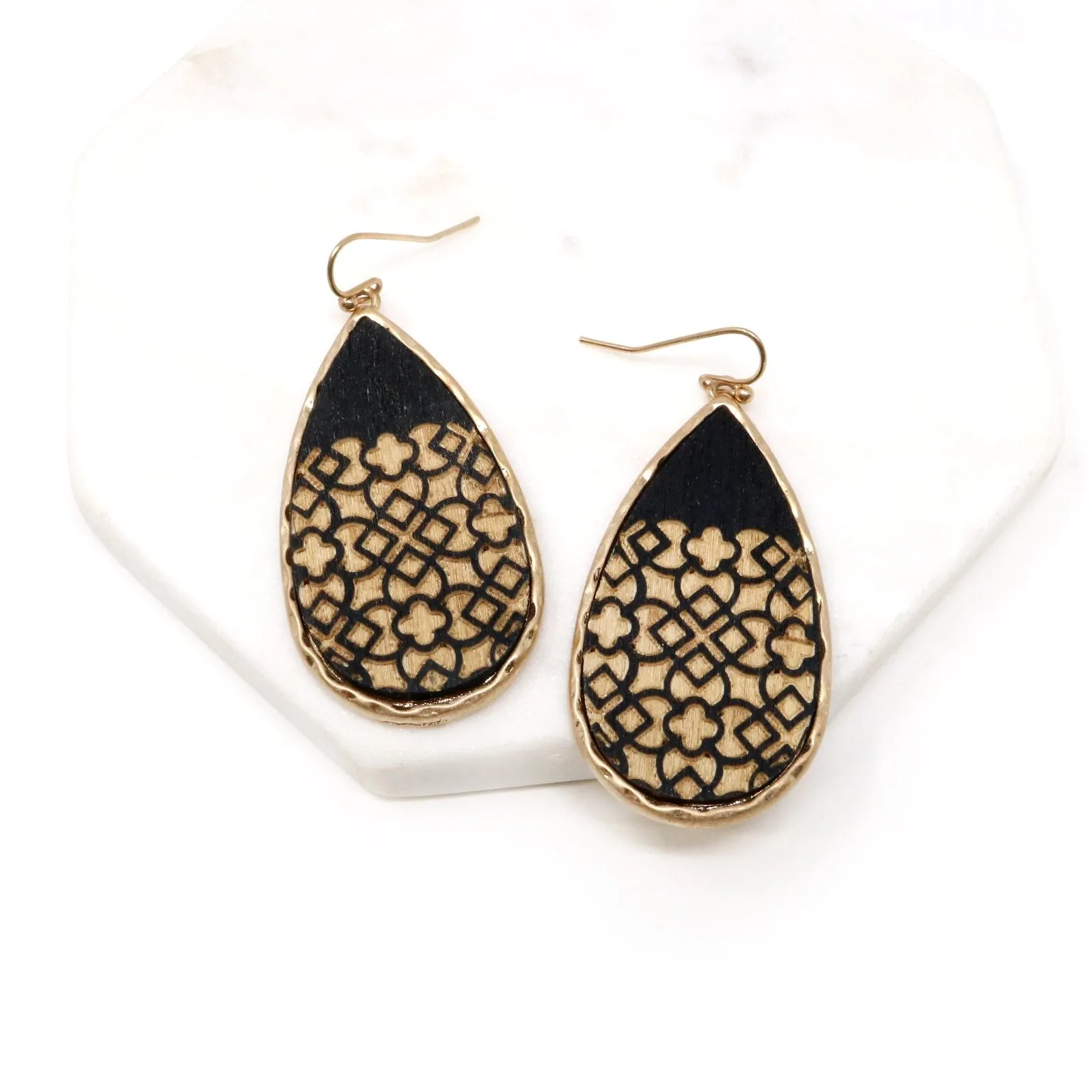 Wooden Teardrop Earring