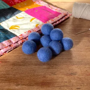 Wool Felt Balls - #26 Delphinium - Ten 1" Balls, 2.2cm