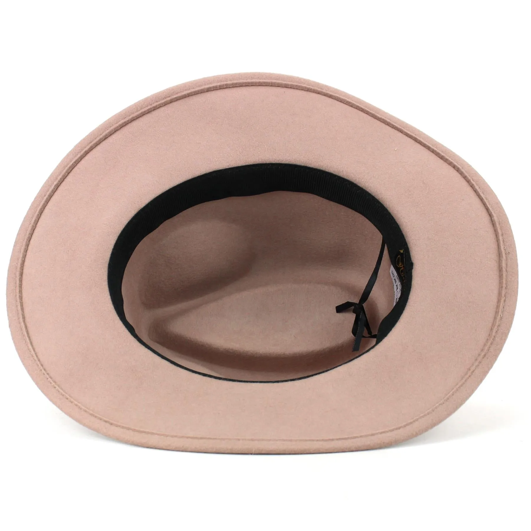 Wool Felt Fedora with Feather - Natural