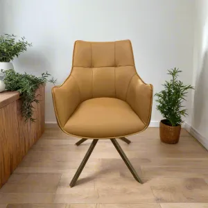 Xanthe Faux Leather Swivel Dining Chair