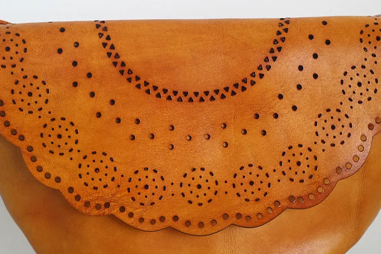 YAAGLE Women Retro Tanned Leather Mini Cross Body Bag YGPD2147