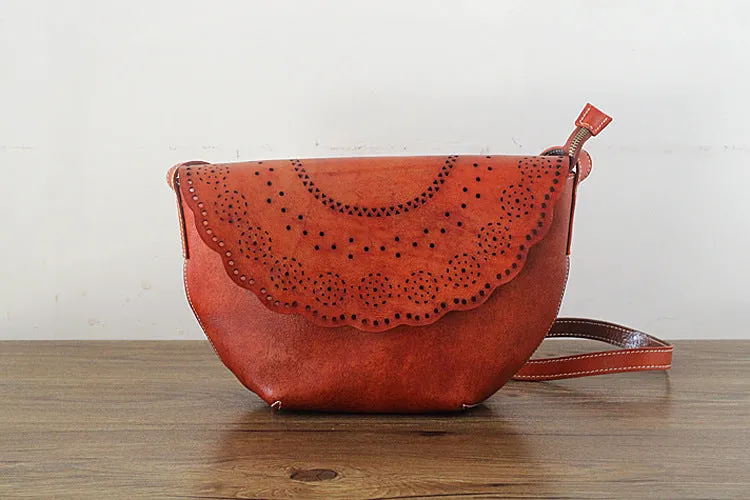 YAAGLE Women Retro Tanned Leather Mini Cross Body Bag YGPD2147