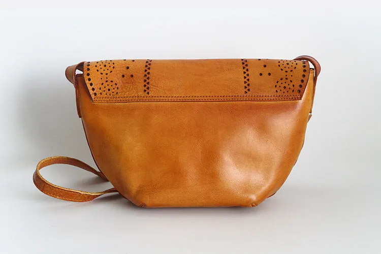 YAAGLE Women Retro Tanned Leather Mini Cross Body Bag YGPD2147