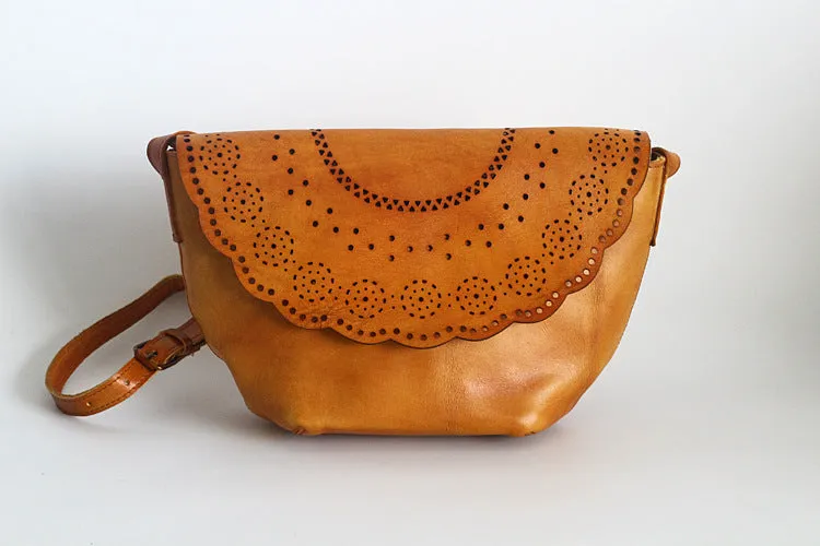 YAAGLE Women Retro Tanned Leather Mini Cross Body Bag YGPD2147