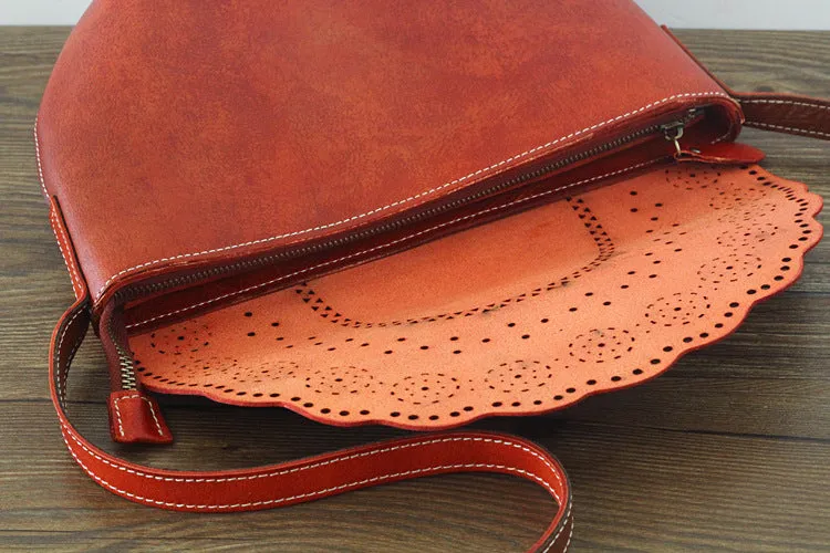 YAAGLE Women Retro Tanned Leather Mini Cross Body Bag YGPD2147